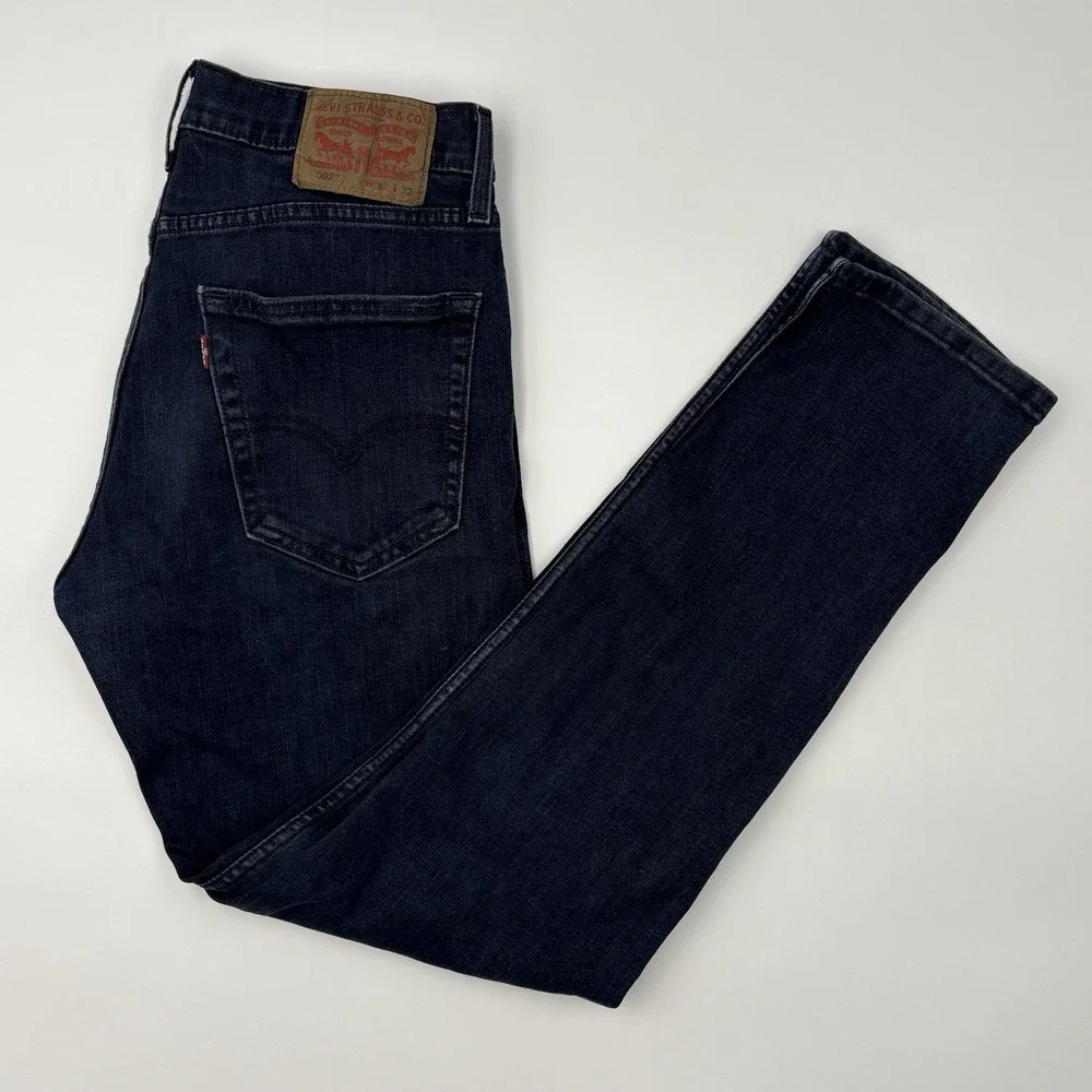 Levi's 502 Performance Jeans Men's 30x32 Dark Wash Tapered Fit Stretch Denim